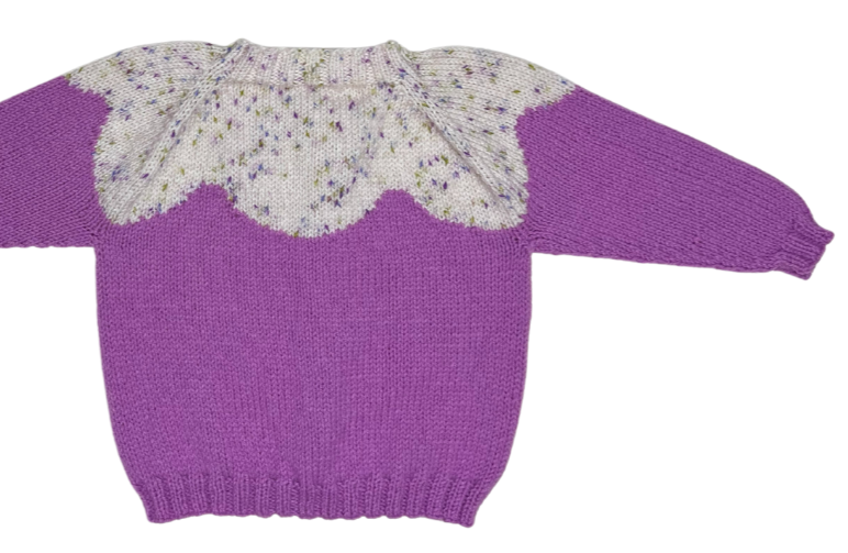 Cupcake Cardi, Simple Seamless Cardigan with Icing Detail - Knitting Pattern