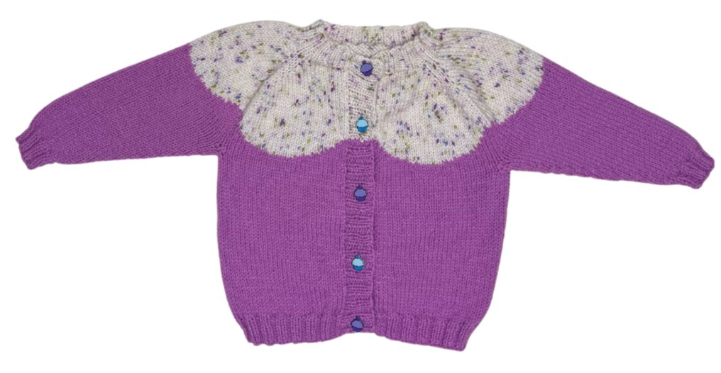 Cupcake Cardi, Simple Seamless Cardigan with Icing Detail - Knitting Pattern