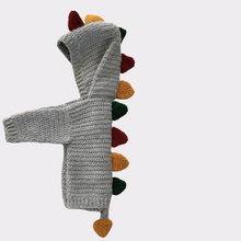 Load image into Gallery viewer, Roary Dino Crochet Hooded Cardigan
