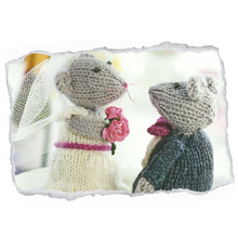 Load image into Gallery viewer, Whisker Knots, Wedding Mice Pattern, Bride &amp; Groom Toys
