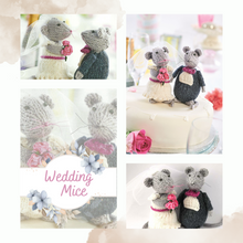 Load image into Gallery viewer, Whisker Knots, Wedding Mice Pattern, Bride &amp; Groom Toys
