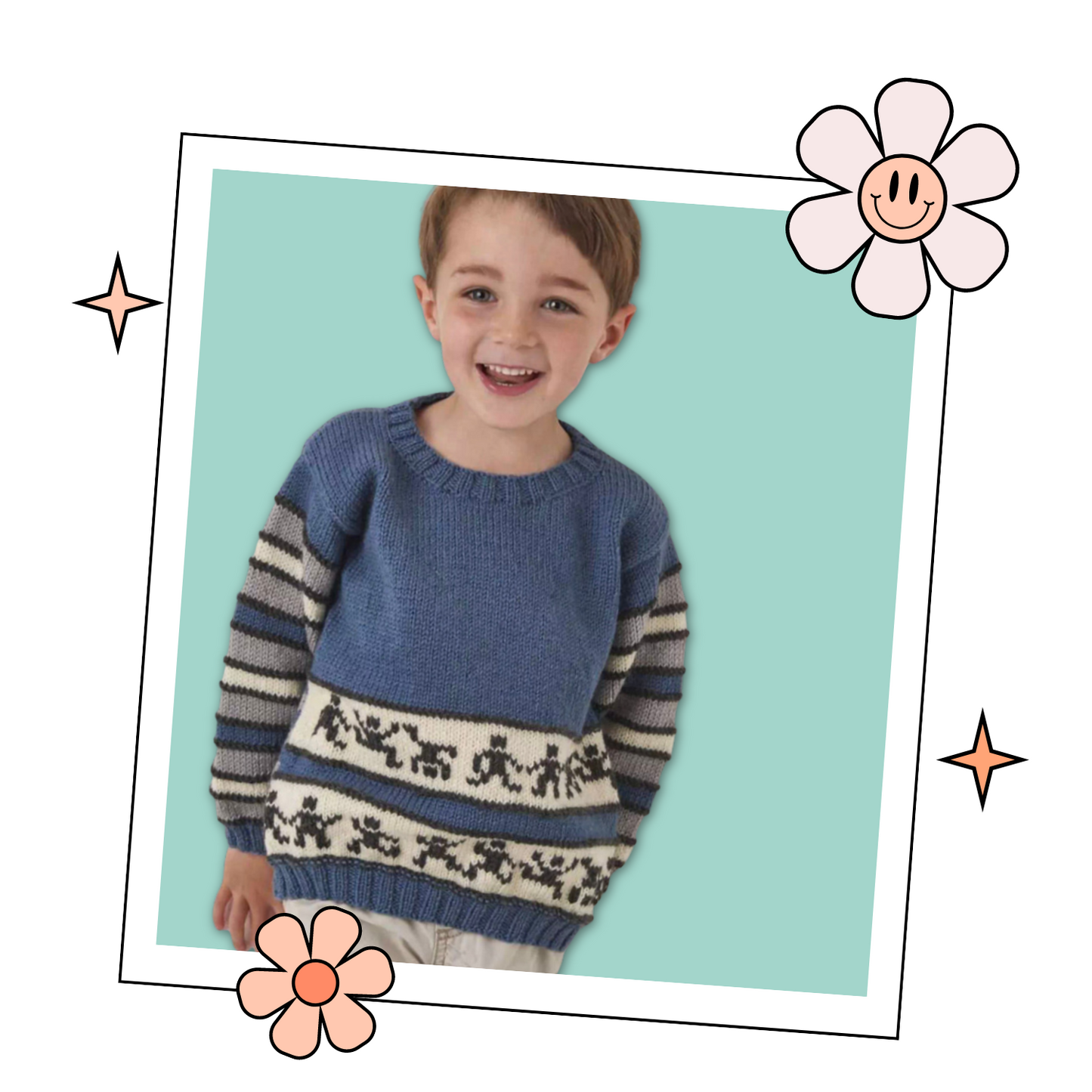 Active Sports, Kids Simple Stripy Jumper Knitting Pattern