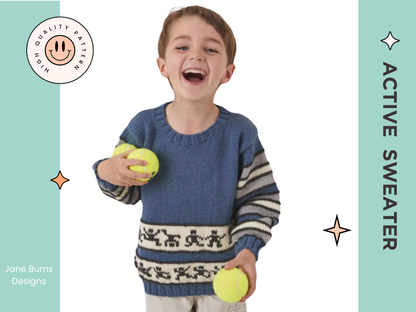 active sports stripy jumper knitting pattern jane burns