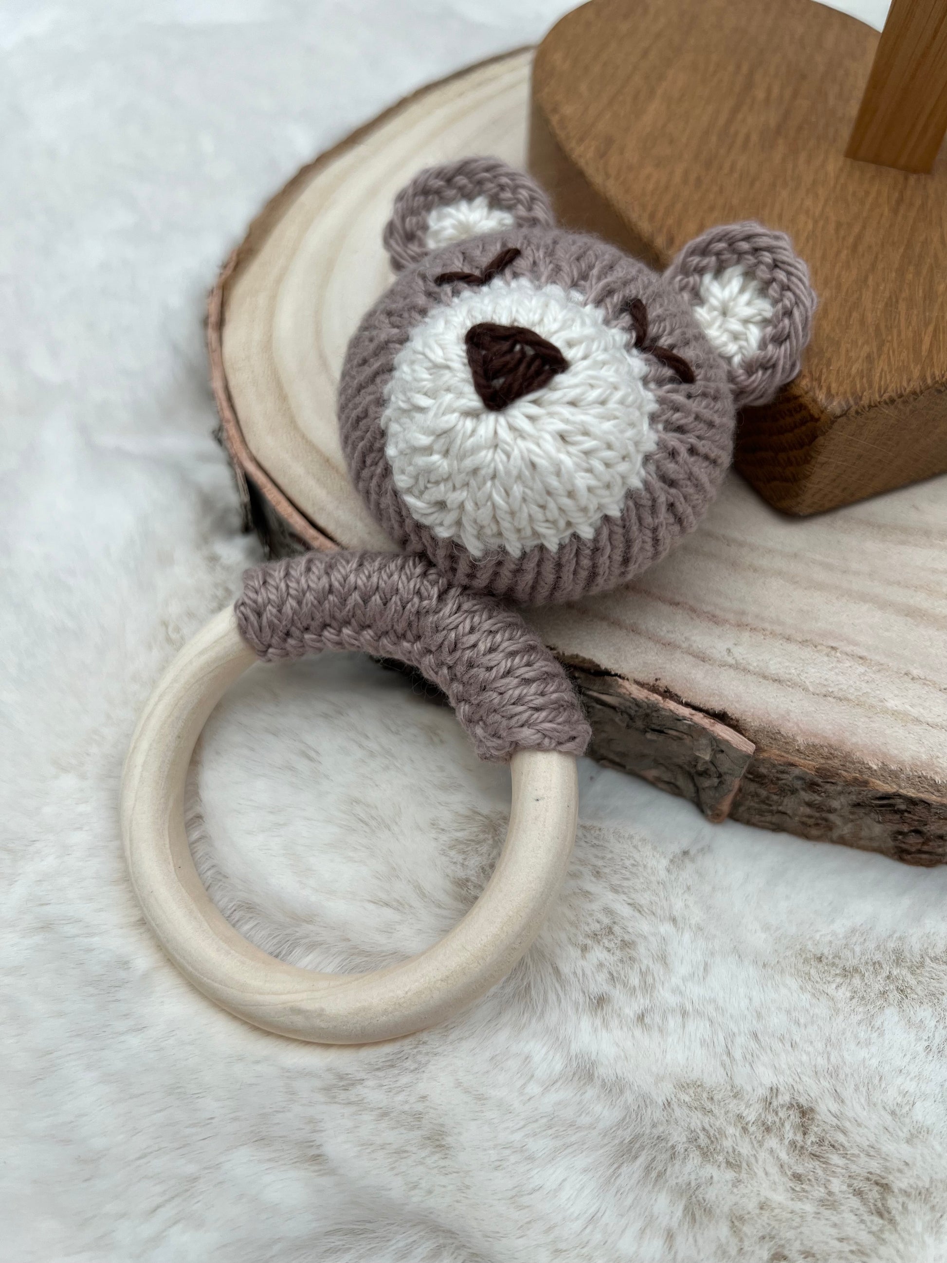 BABY BEAR TEDDY BEAR RATTLE KNITTING PATTERN JANE BURNS