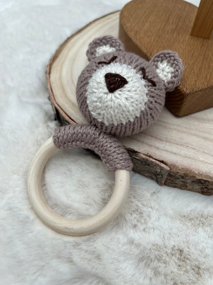 BABY BEAR TEDDY BEAR RATTLE KNITTING PATTERN JANE BURNS