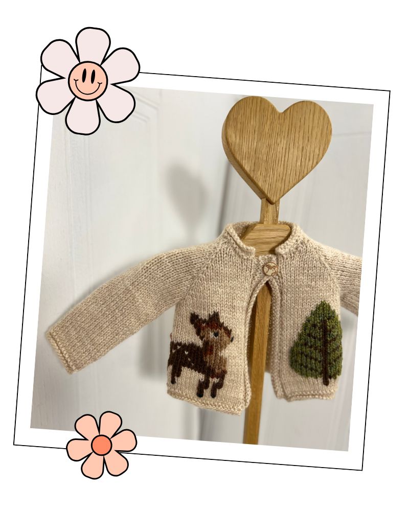 simple baby deer cardigan knitting pattern jane burns, autumn knitting deer