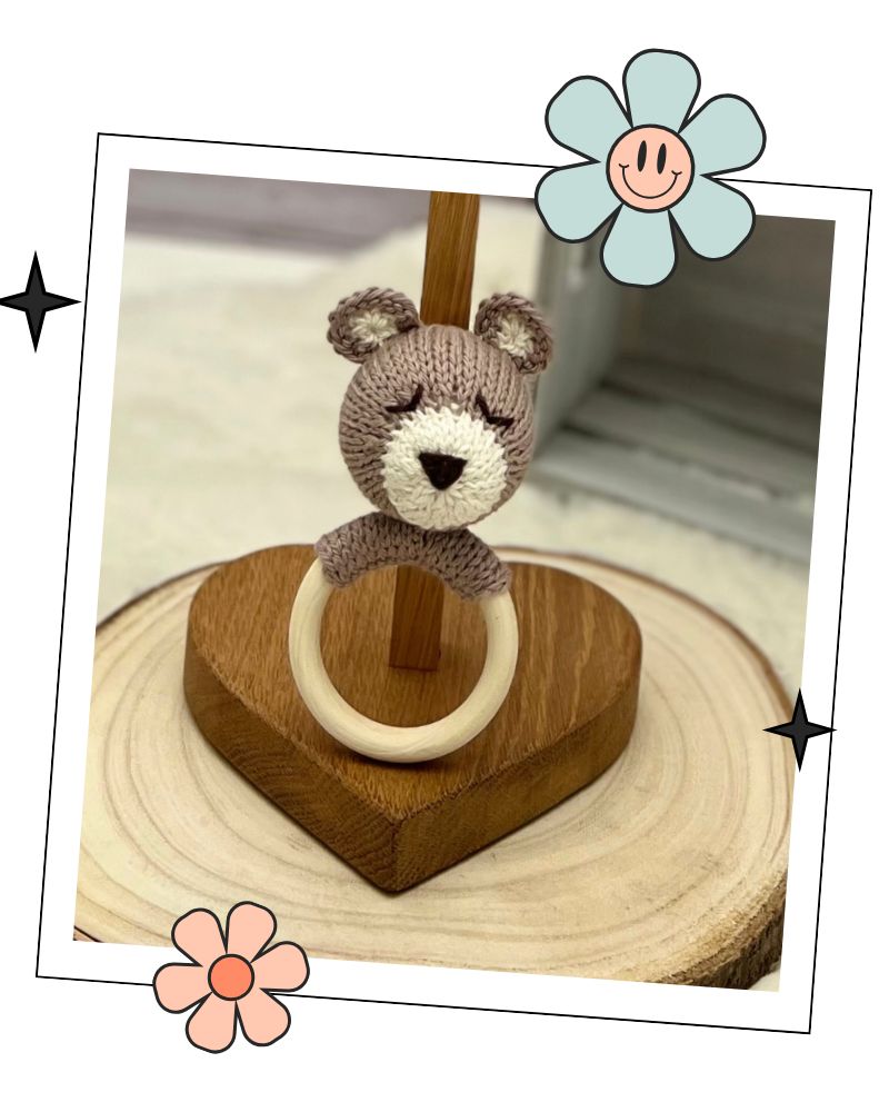 BABY BEAR TEDDY BEAR RATTLE KNITTING PATTERN JANE BURNS