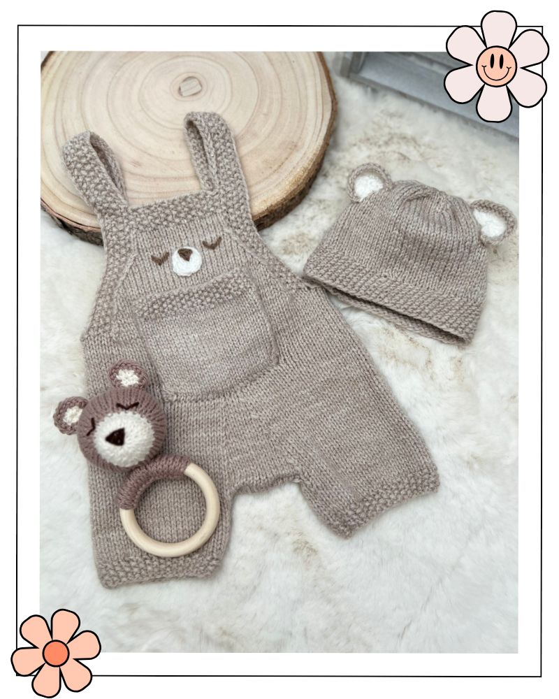BABY BEAR TEDDY BEAR RATTLE KNITTING PATTERN JANE BURNS