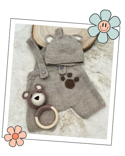 BABY BEAR TEDDY BEAR RATTLE KNITTING PATTERN JANE BURNS