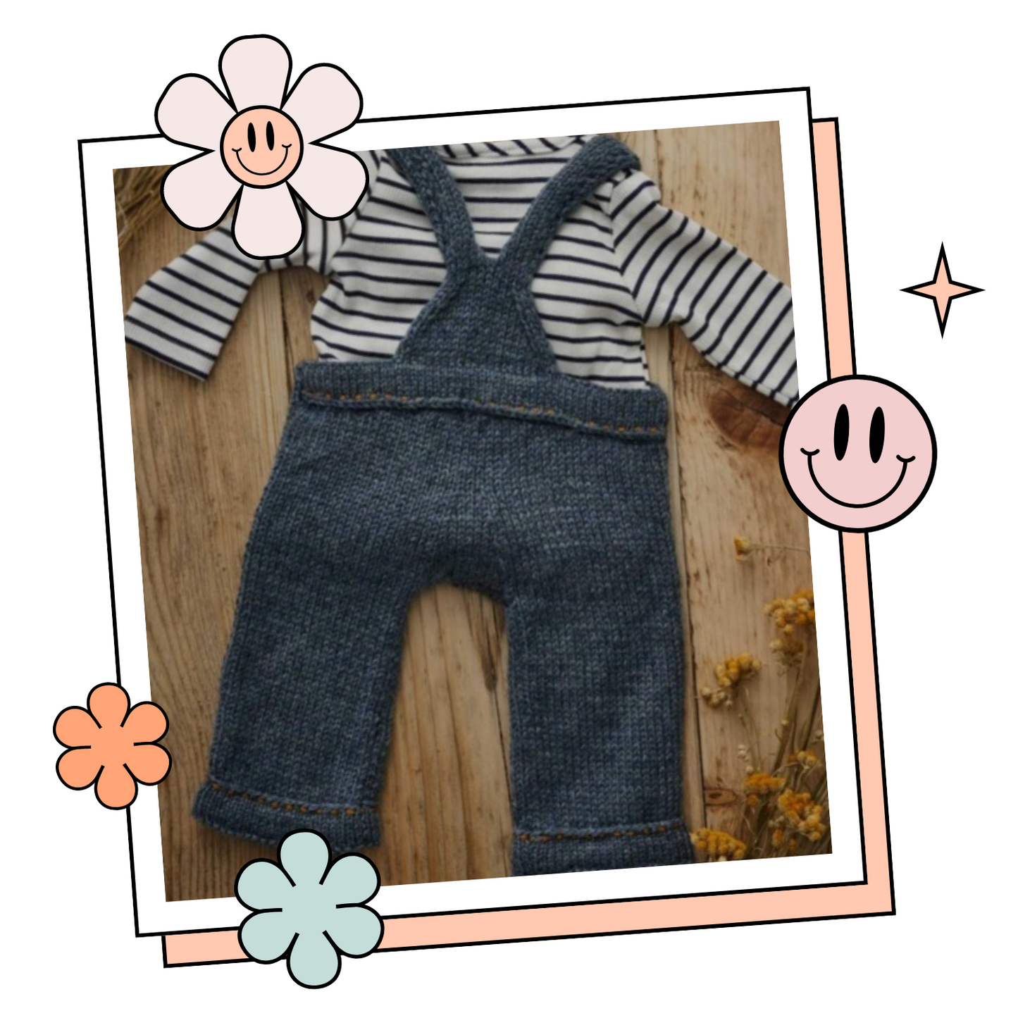 My First Denim Dungarees, Baby Romper - Knitting Pattern