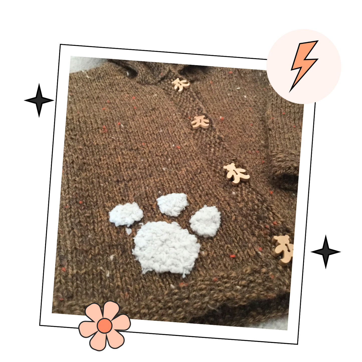 barnaby bear, baby teddy bear hooded cardigan, knitting pattern with ears and paw print, pdf download  jane burns