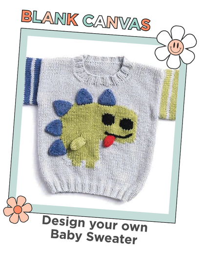 The Blank Canvas Baby Sweater, design your own baby jumper using the motif library by jane burns