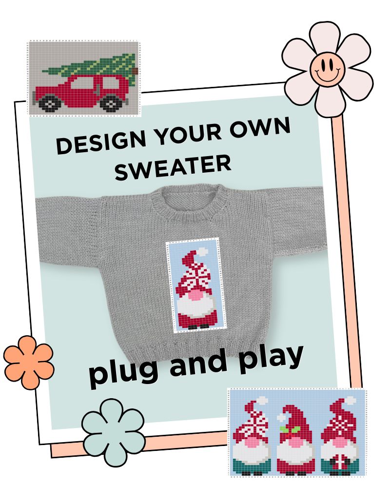 The Blank Canvas Baby Sweater, design your own baby jumper using the motif library by jane burns
