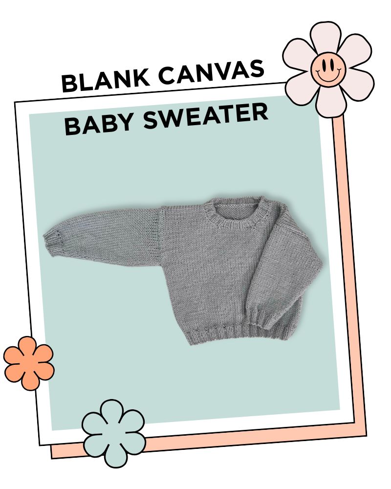 The Blank Canvas Baby Sweater, design your own baby jumper using the motif library by jane burns