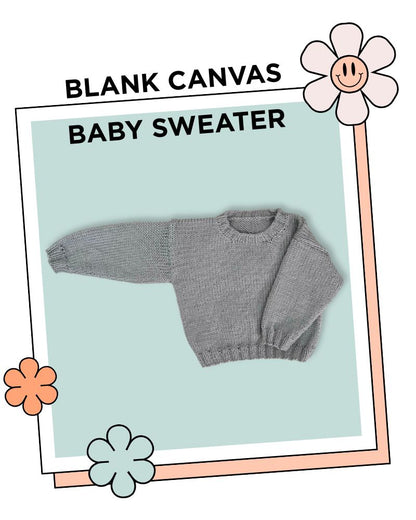 The Blank Canvas Baby Sweater, design your own baby jumper using the motif library by jane burns