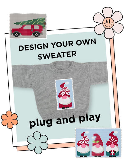 Gonk Knitting Chart for Baby Jumper with Written Instructions, Harold - PDF download