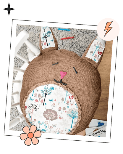 Dandelion — Bunny Cushion Knitting Pattern PDF Download - HomeJane Burns Designs