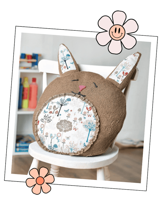 Dandelion — Bunny Cushion Knitting Pattern PDF Download - HomeJane Burns Designs