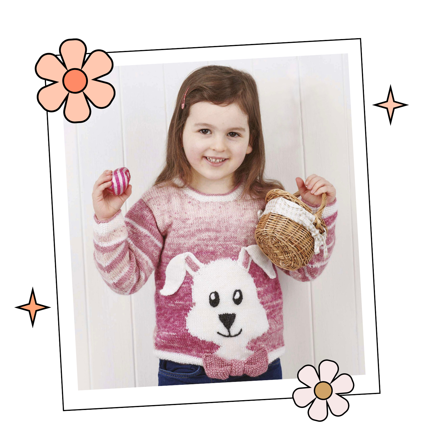 Bunny Hop, Kids Intarsia Rabbit Easter Sweater - Knitting Pattern ...