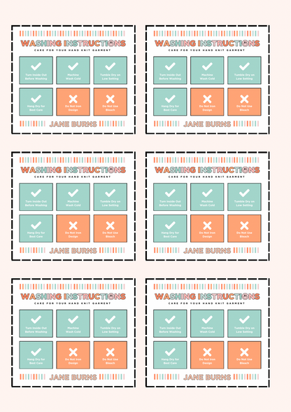 Free Printable Care Labels for Knit and Crochet Gifts