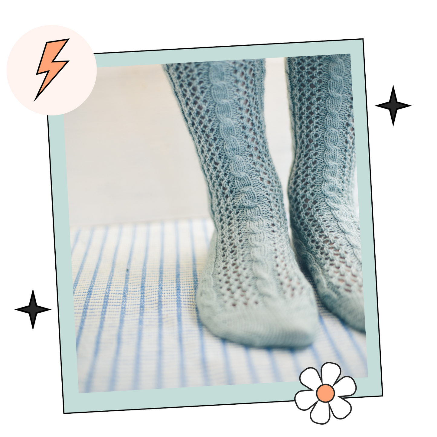 Twisting Ivy Socks, Cable and Lace Socks - Knitting Pattern