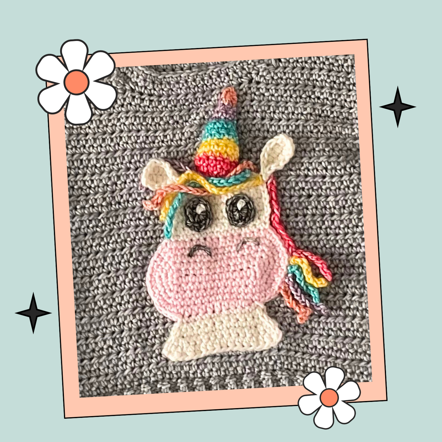 Baby Unicorn, Simple Applique Crochet Baby Jumper - Crochet Pattern