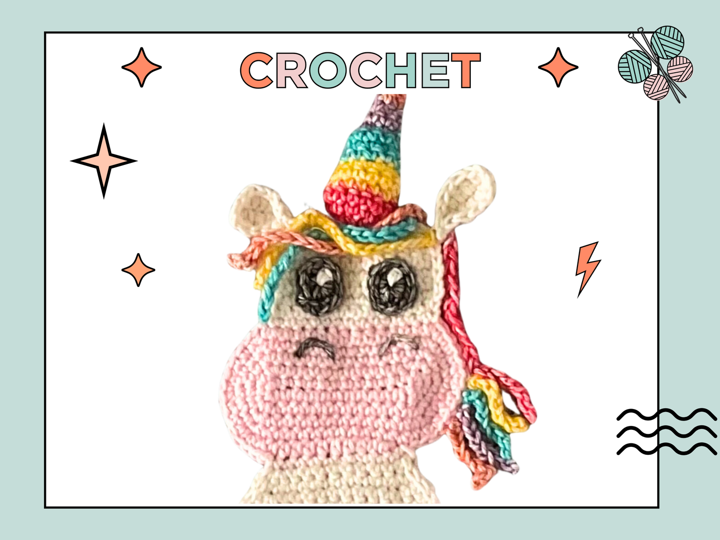 Baby Unicorn, Simple Applique Crochet Baby Jumper - Crochet Pattern