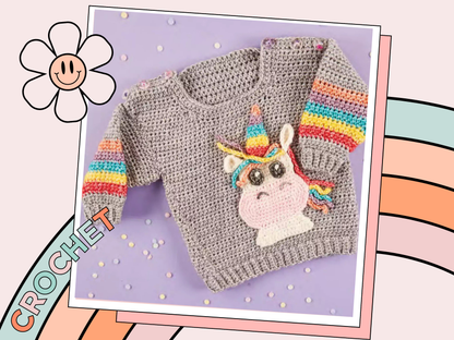 baby unicorn crochet baby sweater crochet pattern jane burns