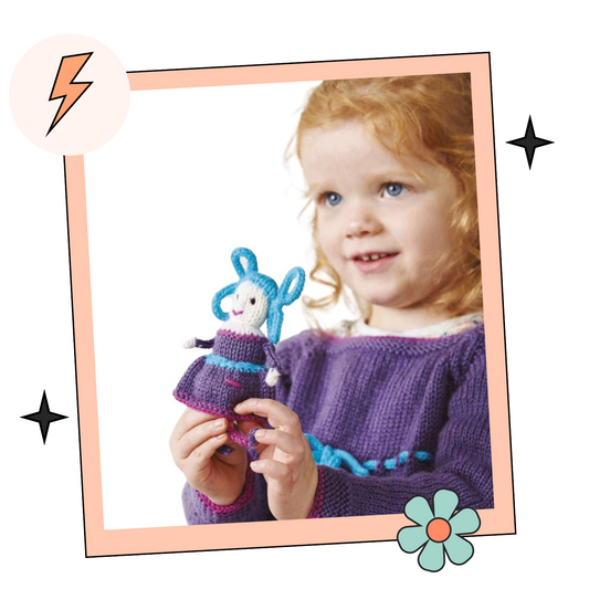 Dolly in my Pocket, Girls Seamless Dress Pattern with Doll - Knitting Pattern