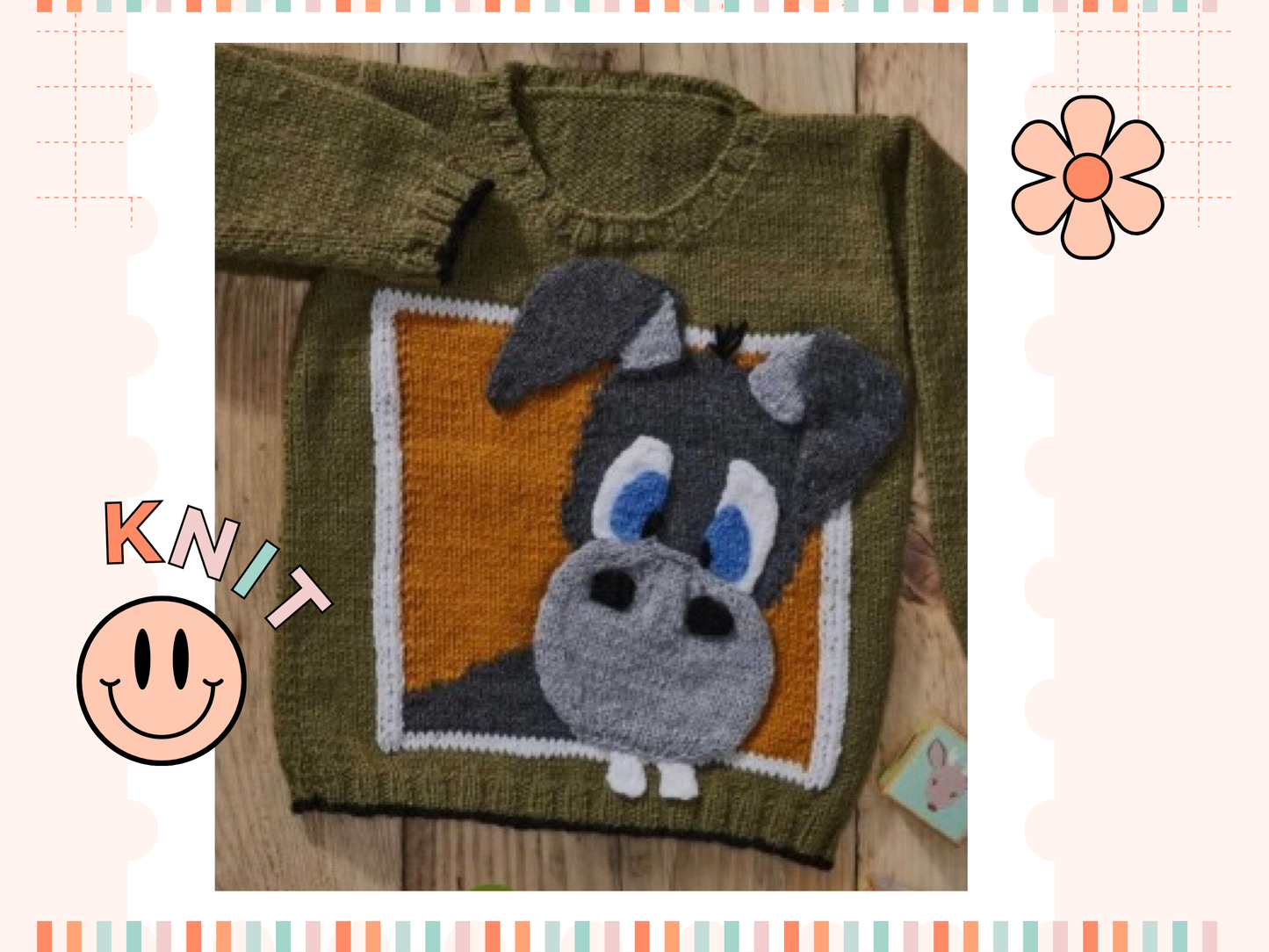 Donkey Jumper, Donkey Motif knitting pattern - Download