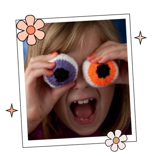 Eyes Out, Halloween Knitted Eye Balls - Knitting Pattern