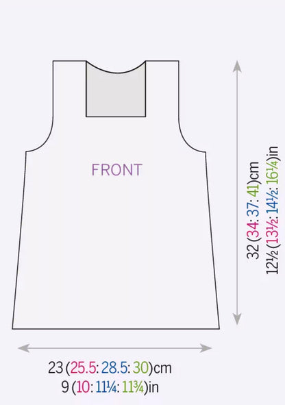 schematic for carousel pinafore dress knitting pattern by jane burns
