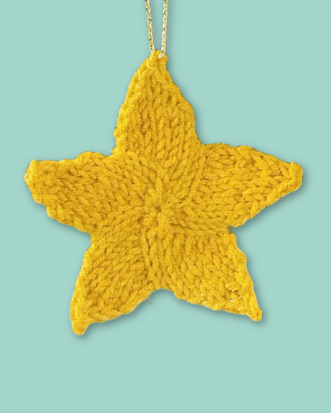 Five Pointed Star Christmas Tree Decoration Knitting Pattern PDF Download - Jane Burns Designs