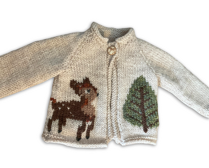 forest fawn baby deer cardigan knitting pattern jane burns