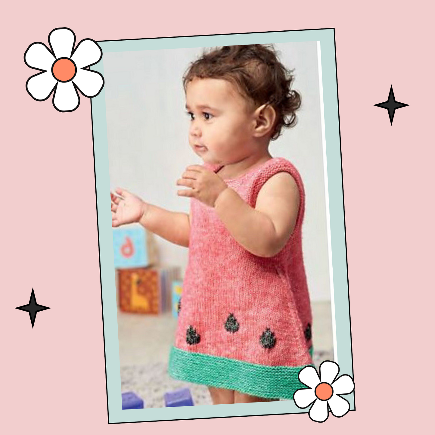 Juicy Fruit, Watermelon Kids Dress Tunic - Knitting Pattern