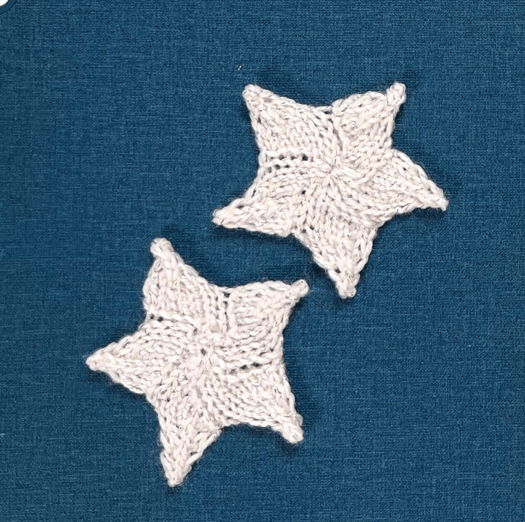 Five Pointed Star Christmas Tree Decoration Knitting Pattern PDF Download - Jane Burns Designs