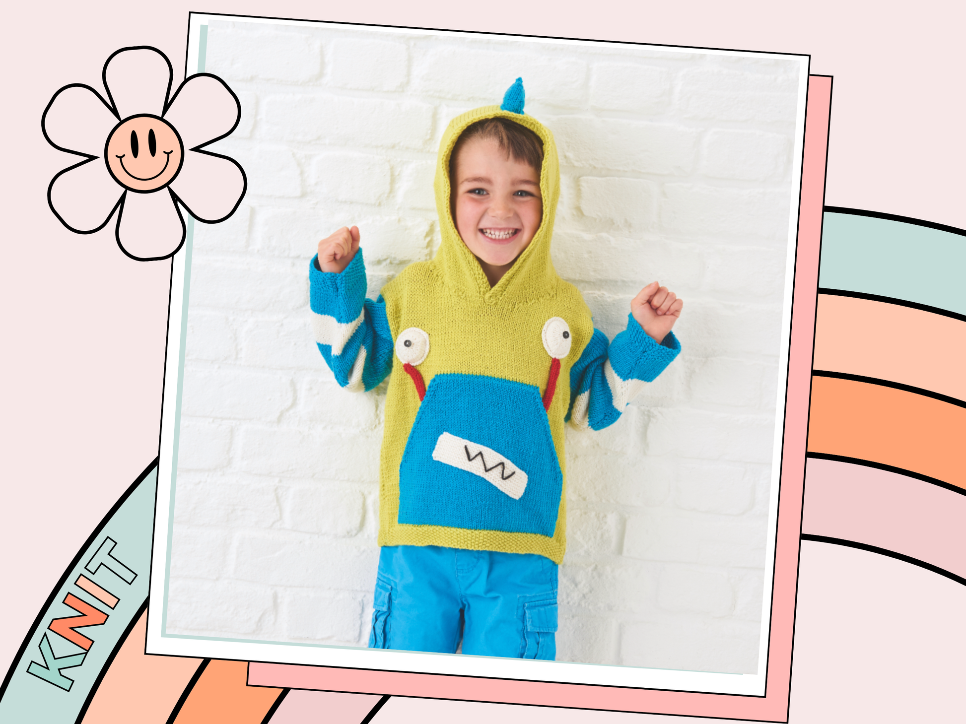 kooky critters kids monster hoodie knitting pattern jane burns