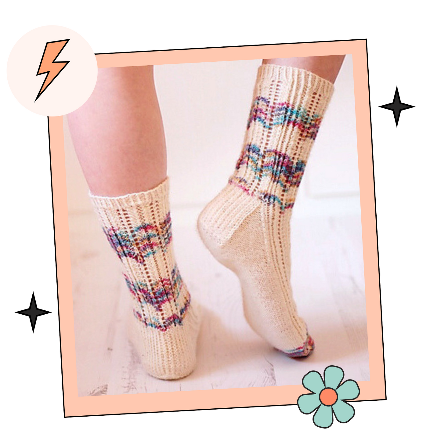 Lacy Leftovers, Simple Lace Socks - Knitting Pattern