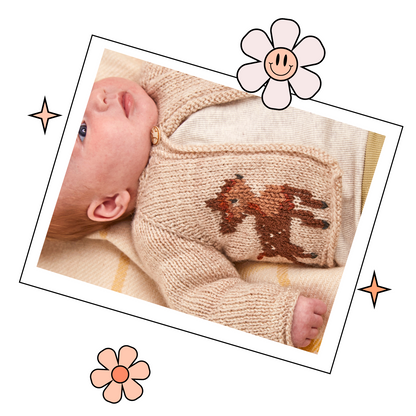 Forest Fawn, Baby Deer Simple Cardigan - Knitting  Pattern