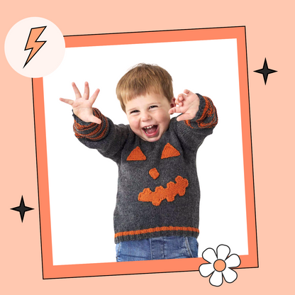 Little Pumpkin,  Easy Kids Halloween Jumper - Knitting Pattern