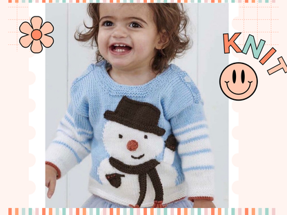 little snowman christmas jumper knitting pattern by jane burns intarsia baby sweater