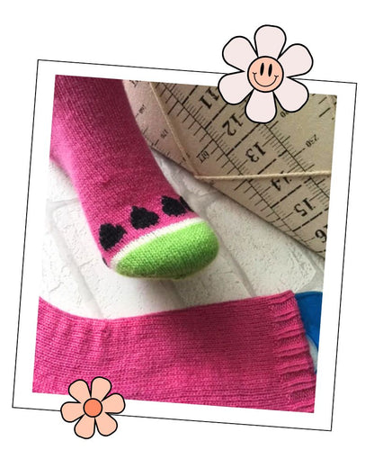 Watermelon Socks, Adult Melon Sock Knitting Pattern PDF download - SocksJane Burns Designs