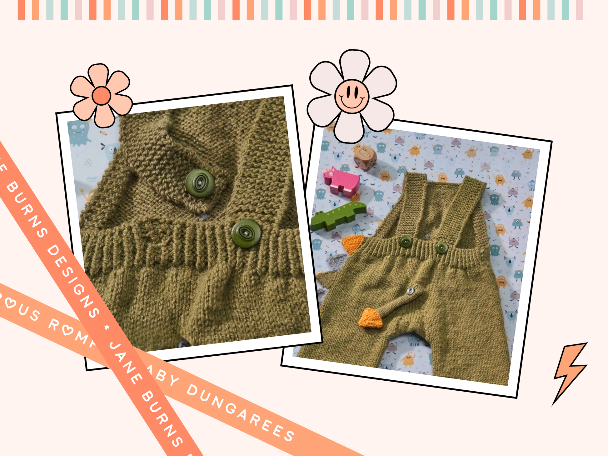 monster dinosaur romper baby knitting pattern jane burns