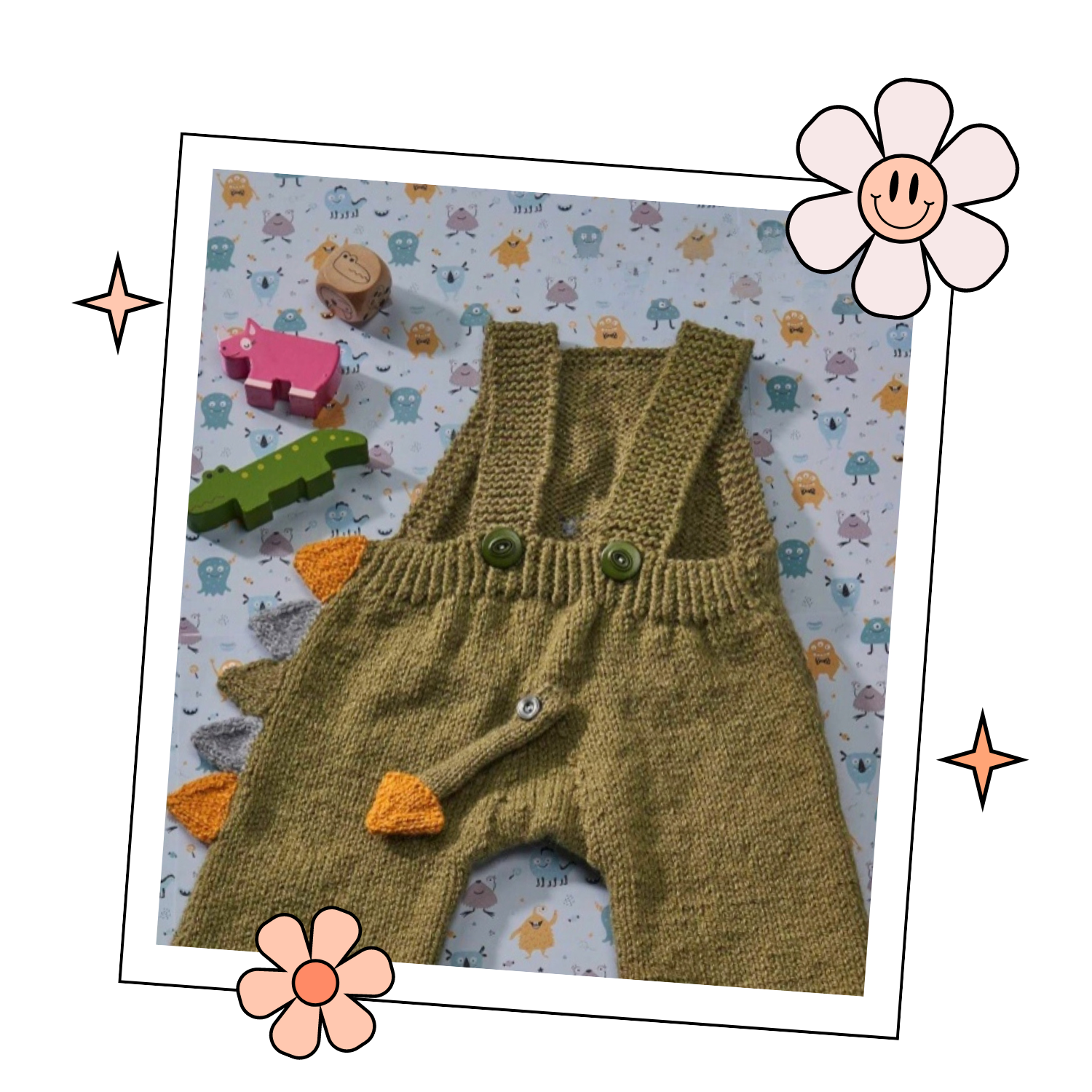 monster dinosaur romper baby knitting pattern jane burns 