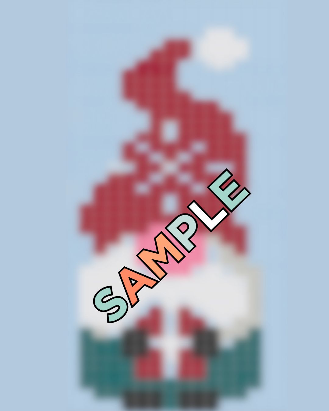 Pip gift gnome knitting chart, 16 stitches by 40 rows, intarsia colourwork for baby jumper in Stylecraft Special DK