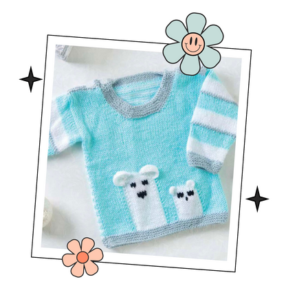 Baby Penguin & Polar Bear, Christmas Jumper - Knitting Pattern