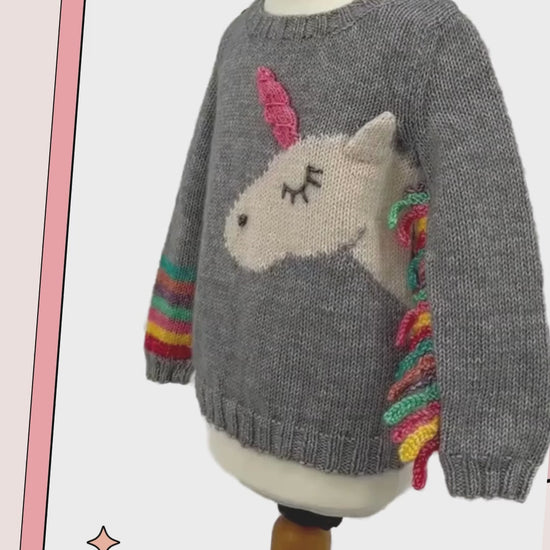 adult unicorn jumper pullover knitting pattern for adult sized unicorn sweater