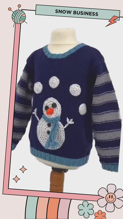 Juggling Snowman, Kids Christmas Jumper - Knitting Pattern