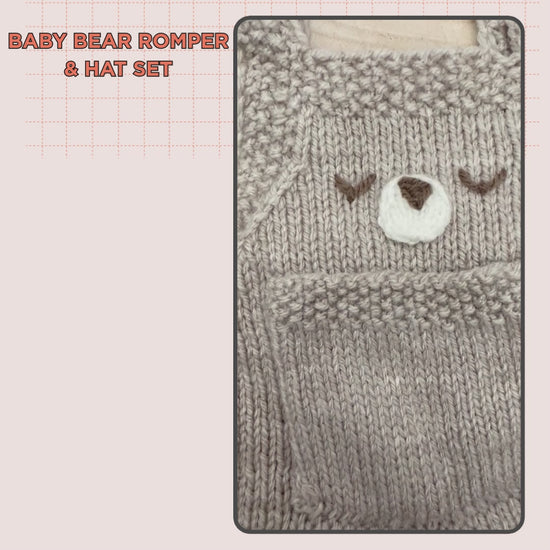 baby bear romper dungarees and hat knitting pattern by jane burns
