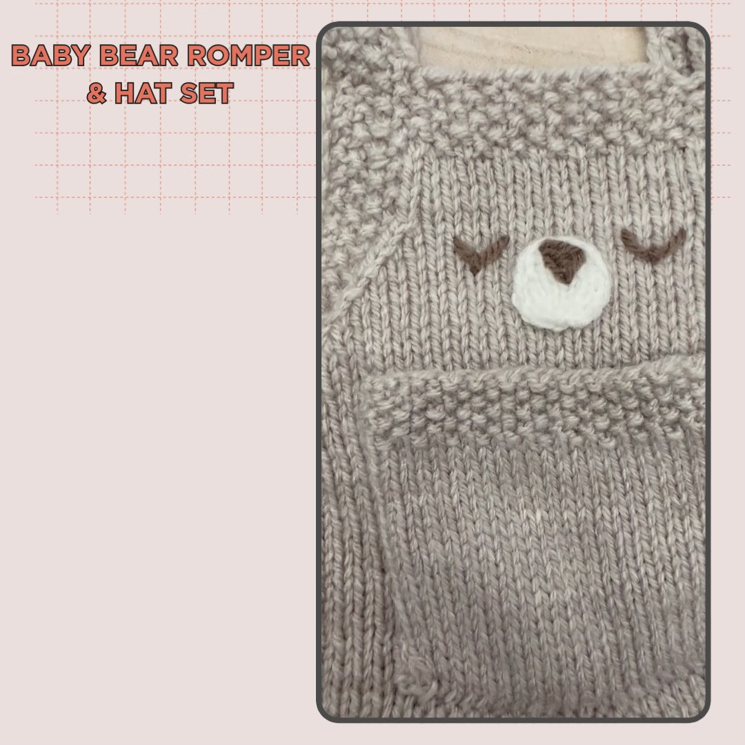 baby bear romper dungarees and hat knitting pattern by jane burns